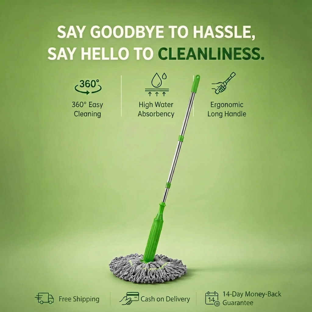 Blisella™ Pro Mop – Stainless Steel, Self-Wringing
