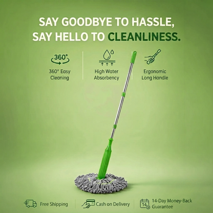 Blisella™ Pro Mop – Stainless Steel, Self-Wringing