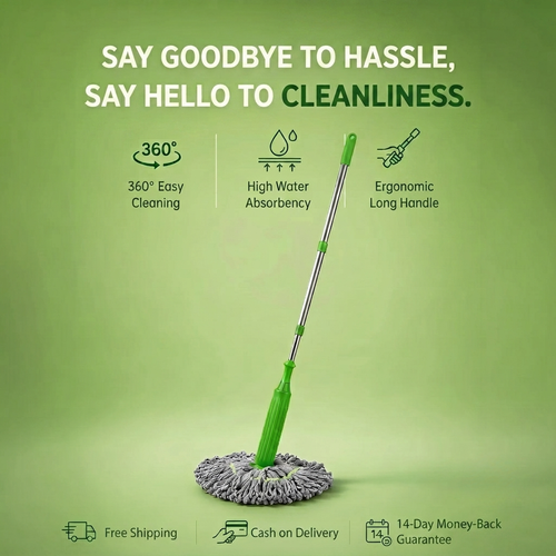 Blisella™ Pro Mop – Stainless Steel, Self-Wringing
