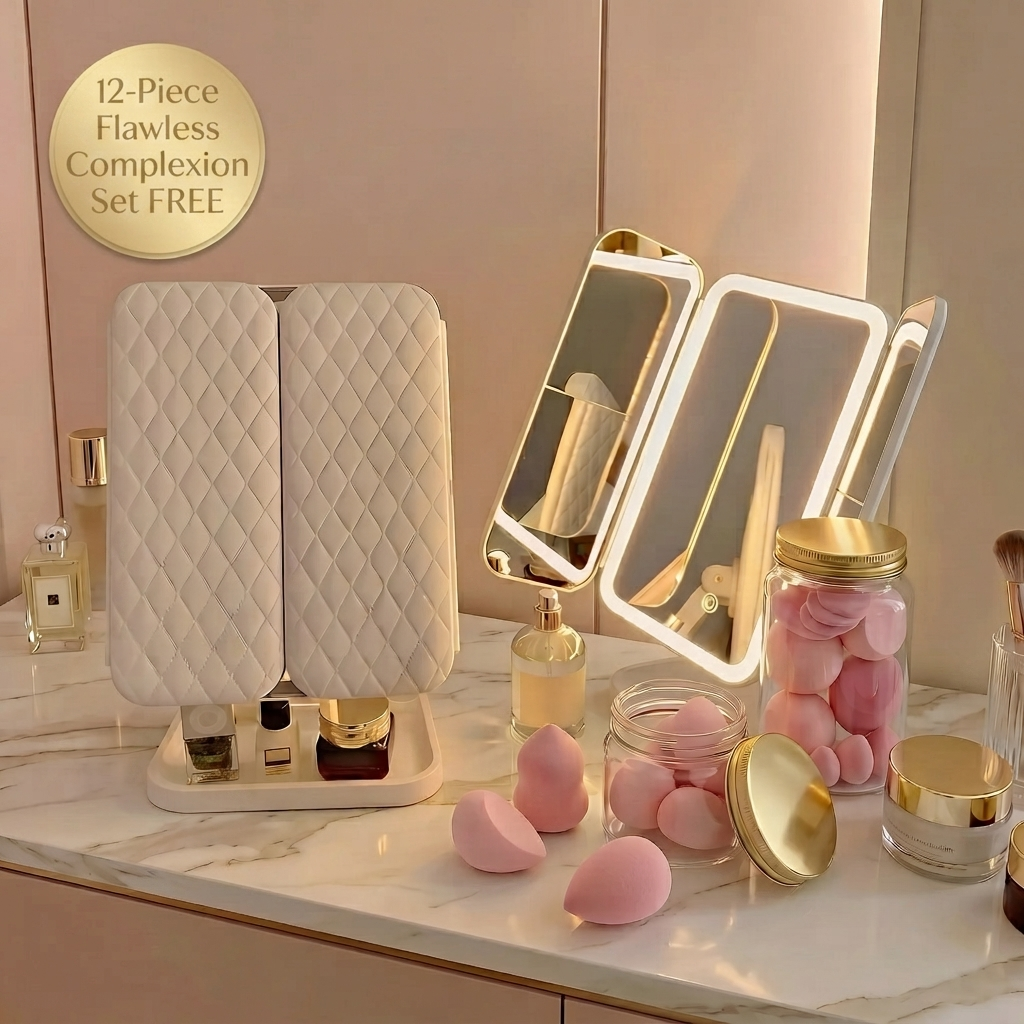 Blisella™ Glow 3-Panel LED Makeup Mirror