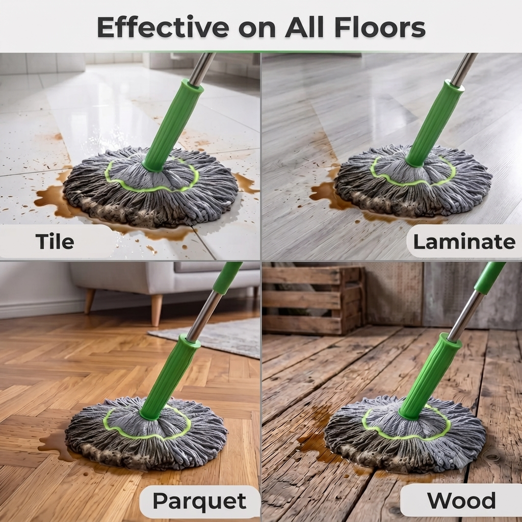 Blisella™ Pro Mop – Stainless Steel, Self-Wringing