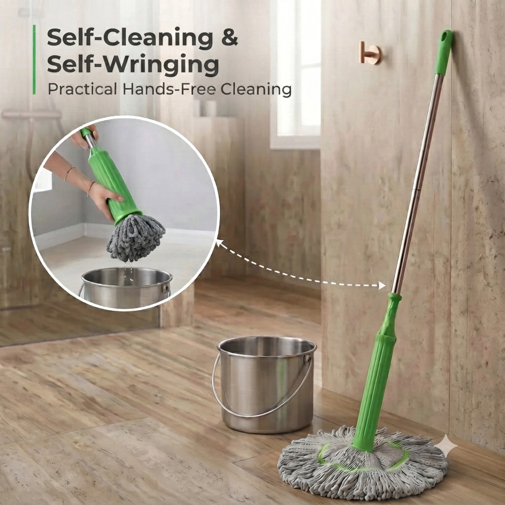 Blisella™ Pro Mop – Stainless Steel, Self-Wringing