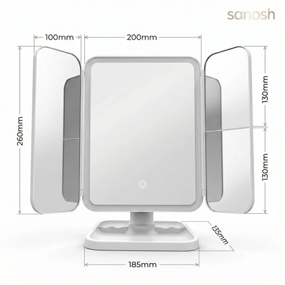 Blisella™ Glow 3-Panel LED Makeup Mirror